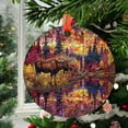 thumbnail image 2 of Noel Moose Ornament Suncatcher Four Season Theme Colorful Leaves Window Wall Hanging Hand-Painted Glass Panel Decor Gift for Women Christmas Thanksgiving Gift, 2025, Festive Home, 2 of 5