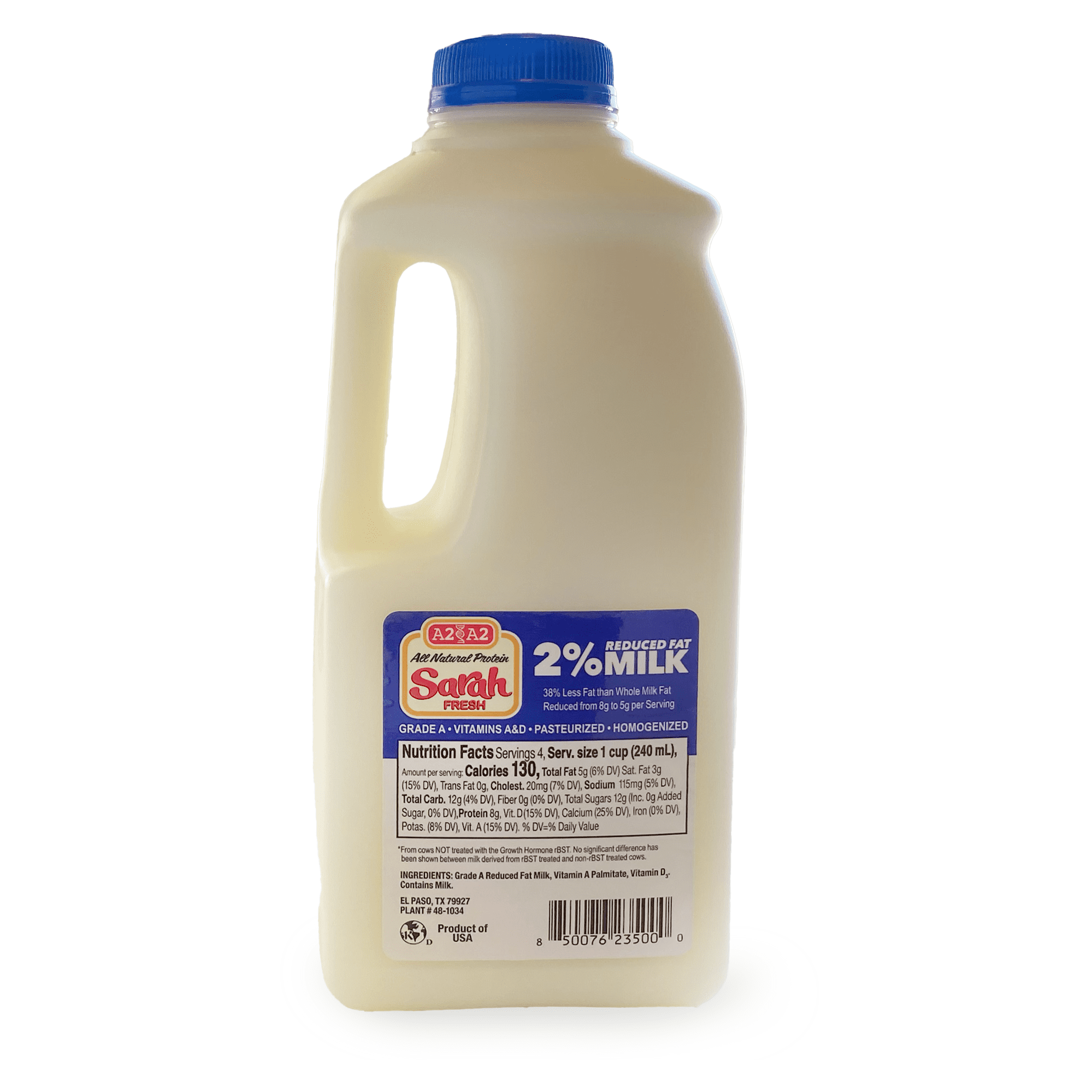 2% Reduced Fat A2/A2 Milk Quart