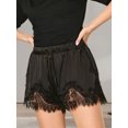 thumbnail image 6 of LMLYSoH Women's Mini Shorts Lace Patchwork Drawstring Elastic Waist Casual Summer Lounge Shorts, 6 of 9