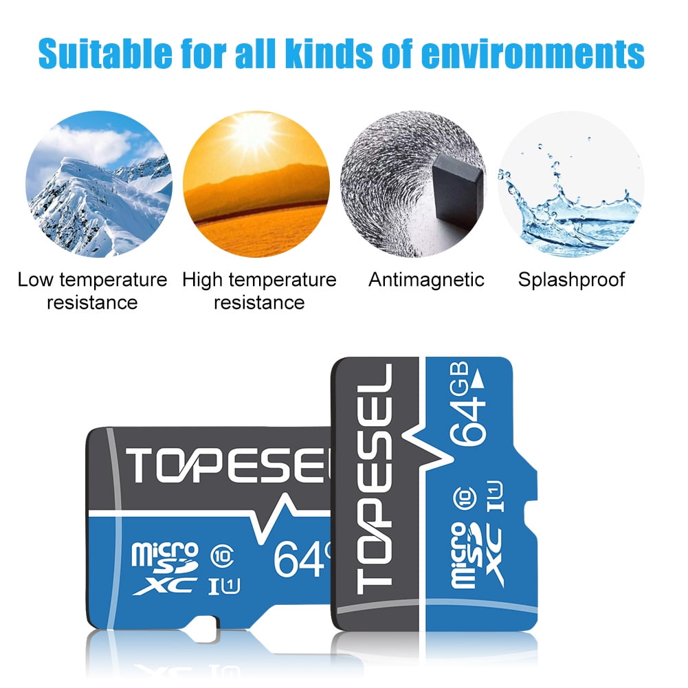 Topesel TF-B-tf card microSDXC Memory Card with Adapter, 2Pack/64GB
