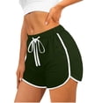 thumbnail image 1 of VKOYWKM Workout Shorts for Women Solid Color Dolphin Hem Exercise Shorts Drawstring Waisted Running Athletic Gym Shorts with Pockets, 1 of 6