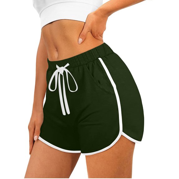 Sokhug Women's Casual Dolphin Shorts Elastic Drawstring Waist Loose Fit Summer Sports Shorts with Pockets