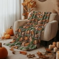 thumbnail image 2 of Fall Flannel Blanket Throw, Orange Wood Plank Grain Pot Pumpkin Soft Fuzzy Plush Cozy Fleece Blankets for Couch Sofa Bed Lounging, Ideal Gifts for Kids Adults Wife Self, 50x60, 2 of 6