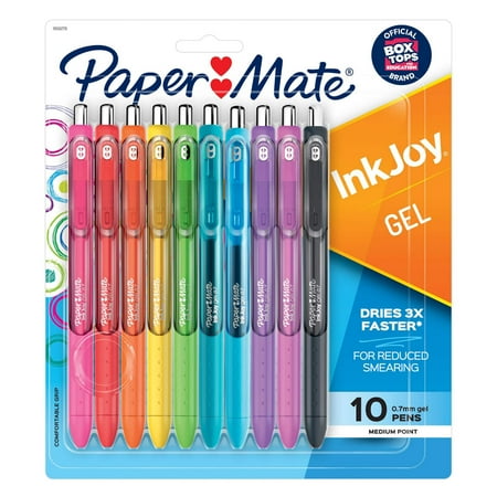 Paper Mate InkJoy Gel Pens, Medium Point (0.7 mm), Assorted Colors, 10 Count