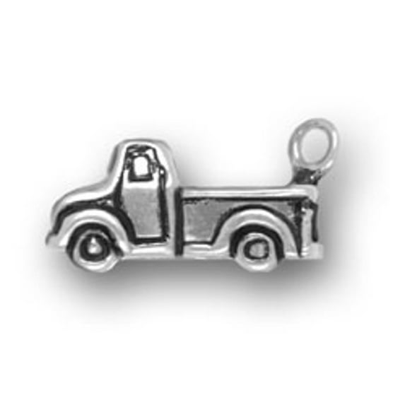 Sterling Silver 24" 1mm Box Chain 3D Old 50's Style Truck Pendant Necklace
