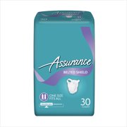 Assurance Incontinence Belted Shield Unisex, Moderate, One Size, 30 Ct