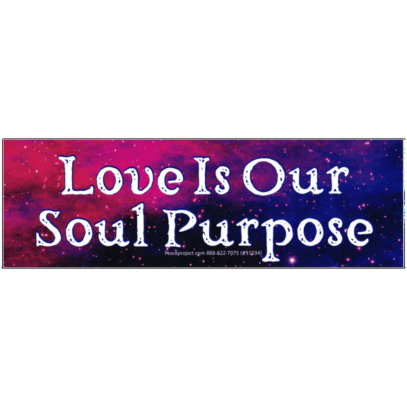 Love Is Our Soul Purpose Large Inspirational Statement Bumper Sticker Decal for Vehicles, Lockers, Skateboards