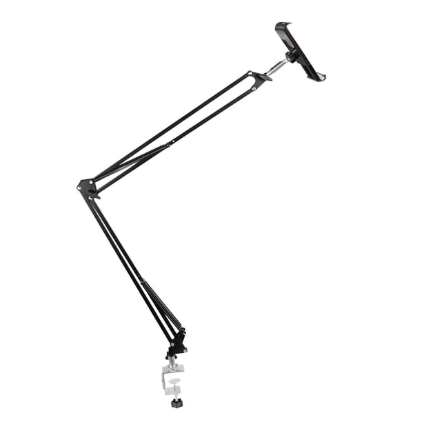 Soporte para teléfono/tableta para cama, soporte de escritorio para smartphone, fácil de instalar, 360 grados 130cm para Cama Negro