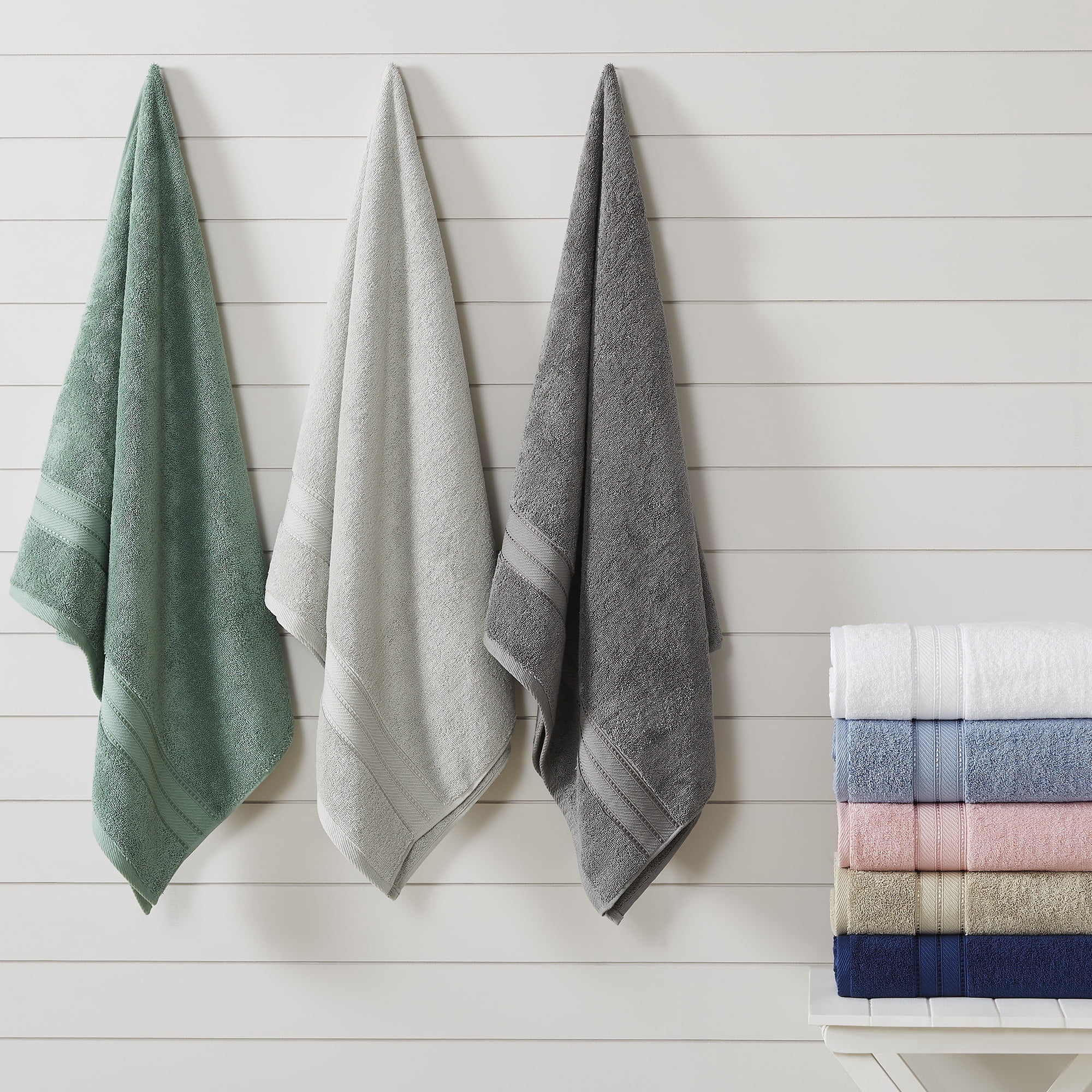 Modern Threads Spunloft 6-Piece Cotton Bath Towel Set, Gray