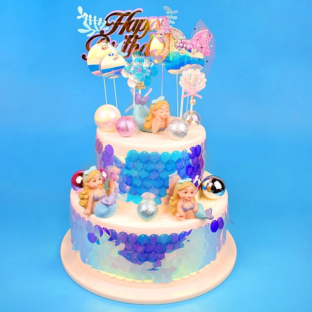 IFANLANDOR 3Ud Para Pastel De Sirena Colorida Para Fiesta Y Ambiente