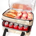 thumbnail image 5 of Peony Double Layered Insulated and Refrigerated Lunch Bag with Two Compartments, Large Capacity, and Hand-Carrying Feature, 7.1x11.4x16.1 Inches - Ideal for Daily Use as Lunch Bags, 5 of 6