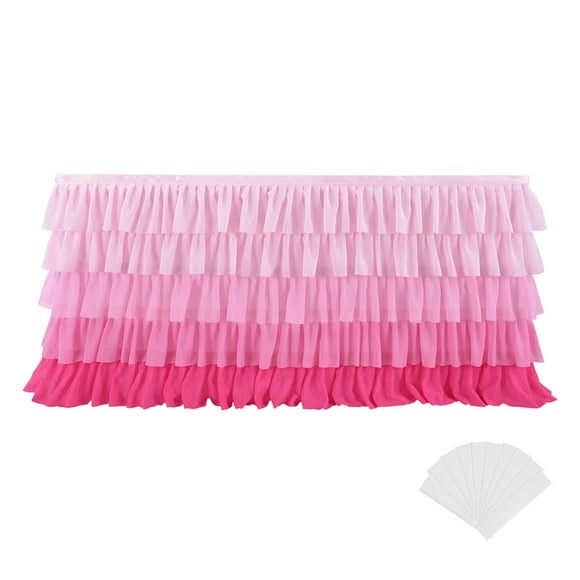 Gradual Color Changing Cake Skirt for Birthday Wedding Party Decorations and Table Skirting