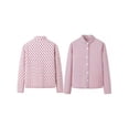 thumbnail image 2 of LMLYSoH Women's Quilted Jacket Double Sided Printed Mock Neck Long Sleeve Button Down Coat Casual Outerwear, 2 of 8