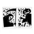 thumbnail image 2 of Tanglewen 2 Sheet 14x10 Inches Halloween Window Cling Sticker Scary Spooky Monster Silhouette Halloween Window Stickers Decals for Home Indoor Outdoor Office Party Decoration(Ghost and Pumpkin), 2 of 3