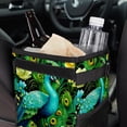 thumbnail image 6 of Peacock Mini Trash Can for Car: Foldable, with Lid, Leak-Proof, Hanging Storage Bag - Car Garbage Can, 6 of 6