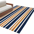 thumbnail image 6 of Orange Navy Blue Striped Area Rug 3x5 Washable Rug Non Slip Gradient Horizontal Lines Large Area Rug Indoor Floor Carpet for Entryway Bedroom Kitchen Living Room Home Office Dining Room Nursery, 6 of 8