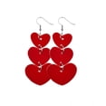 thumbnail image 2 of Pendientes Multicapa Qarigey en forma de corazón colgante de cuero artificial, 2 of 6