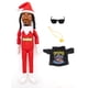 thumbnail image 2 of Snoop on The Stoop Snoop Dogg Muñeco de peluche de elfo navideño para amantes del hip hop (rojo), 2 of 8