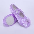 thumbnail image 6 of Miqool Kids 2-12 Satin Ballet Dance Shoes Rhinestone Bow Soft Sole Slip-On Elastic Strap Stage Shoes Flats for Performance Gymnastics Yoga, 6 of 9