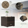 thumbnail image 6 of Spthe 2 Pieces Patio Ottomans, Patiojoy Hand-Woven PE Rattan Side Table with Removable Cushion & Hidden Storage Space, Multifunctional Storage Box, Seat for Patio, Backyard, Poolside, 6 of 11