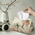thumbnail image 2 of ZUXONGSY Hummingbird Floral Tissue Box Cover Modern PU Leather Tissue Holder with Buttons Rectangle Stylish Tissue Box Cover Easy to Install Facial Napkin Box Holders Home Decor, 2 of 7