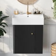 thumbnail image 3 of [Vidéo] Meuble-Lavabo de Salle de Bain Flottante Moderne de 21,6 Po avec Lavabo en Céramique - Parfait pour les Petites Salles de Bain, Rangement Côté Droit, 3 of 10