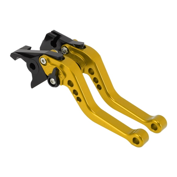 Unique Bargains Short Brake Clutch Levers for Suzuki GSX-8R 2023 2024 2025 6 Position Adjustable Motorcycle Handlebar Brake Lever Aluminum Alloy Solid Gold Tone 1pair
