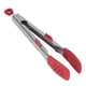 thumbnail image 4 of Pinzas para Alimentos - Pinzas bistec Antideslizantes Acero Inoxidable 304 engrosadas Pinzas cocinar Barbacoa Resistentes a la corrosión Hornear en la Cocina del Restaurante, Rojo/Negro(Rojo), 4 of 14