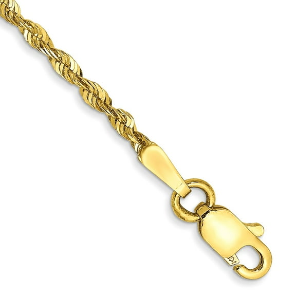 10k Yellow Gold Bracelet Chain Styles Rope 1.8 mm 6 in Extra-Light D/C