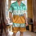 thumbnail image 2 of Yuncity Mens Pajamas 2 Piece Long Sleeve Ice Cream Button Down Shirt With Shorts Set Silk Satin Sleepwear Loungewear Soft Comfortable Breathable Pjs S-Xxxl, 2 of 4