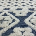 thumbnail image 2 of Ox Bay Talia 6' Round Ivory/Blue Diamond Striped Wool Indoor Area Rug, 2 of 9
