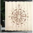 thumbnail image 4 of Ambesonne Brown Shower Curtain, Vintage Compass, 69"Wx84"L, Tan Brown, 4 of 5