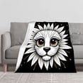 thumbnail image 2 of Stylish Flannel Blanket with Whimsical Lion Face Design Soft Cozy Warm Throw for Sofa Travel Bed and Chair - Perfect for All Seasons, 2 of 7