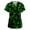 Dark Green, variant on Women's V-Neck Short Sleeve Overalls with Pockets, St. Patrick's Day Print, Casual Work Uniform Top for Nursing,Green S