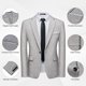 thumbnail image 4 of Conjunto de traje WULFUL para hombre, estilo blazer, corte ajustado, gris claro, 4 of 5