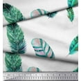 thumbnail image 3 of Soimoi Green Cotton Duck Fabric Artistic Feather Printed Craft Fabric by the Yard 56 Inch Wide, 3 of 3