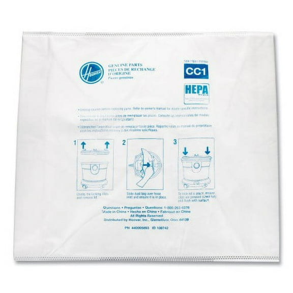 Replacement Part For Hoover Disposable Vacuum Bags, HEPA CC1, 10/Pack (AH10363)