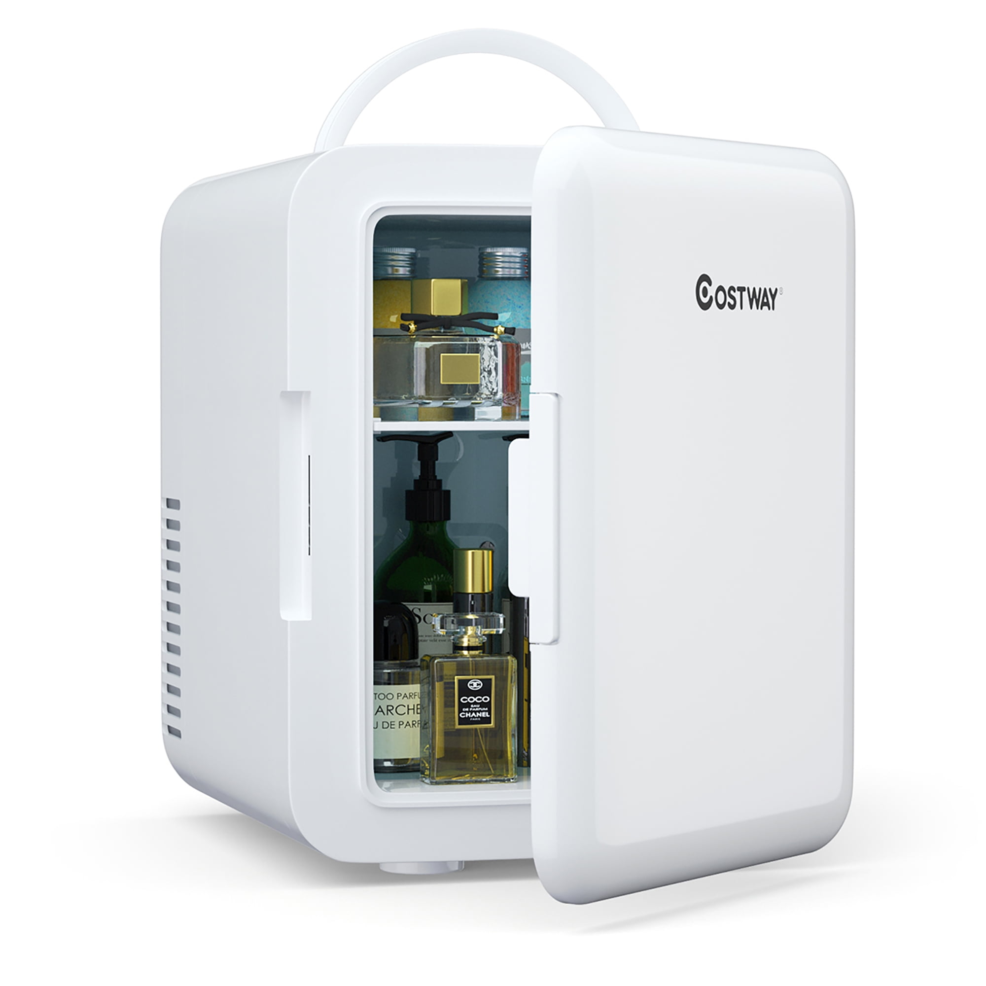 Costway 4 Liter Mini Fridge Portable Cooler Warmer Makeup Skincare Refrigerator White Walmart Com Walmart Com