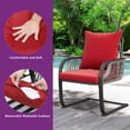 thumbnail image 3 of DEXTRUS Adult 3 Piece Metal Outdoor Bistro Sets with 2 Chairs and 1 Table, Black/Red, 3 of 6