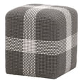 thumbnail image 1 of Pemberly Row Teak Rope Weave Indoor Outdoor Accent Cube in Dove, 1 of 7