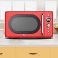 thumbnail image 2 of Total Chef Retro Microwave Oven | 20L / 0.7 Cu Ft | Quick Start & Defrost By Weight/Time | 8 Pre-set Cooking Modes For Coffee, Rice, Pasta, Potato, Reheat, Fish, Pizza, Popcorn | 700W | Red, 2 of 5