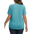 thumbnail image 4 of WellSize Women Plus Size Blouses Dressy Lace Crew Neck Tops Casual Short Sleeve Summer Shirts, 4 of 7
