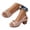 Pink, variant on Block Heel Sandals for Women 2026 Summer Trendy Pu Leather Open Toe Slingback Heeled Dressy Sandals