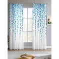 thumbnail image 2 of Blue Polka Dots Sheer Curtains 84 Inch Length 2 Panels Set for Living Room/Bedroom, Watercolor Abstract Art Retro Kitchen Curtains Grommet Semi-Sheer Curtains Drapes Voile Window Treatments 42"x84"x2, 2 of 7