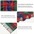 thumbnail image 5 of FORMRS Womens Scarf Winter Soft Long Big Warm Shawls Wrap Tassel Scarves, Red Green Pattern, 5 of 9