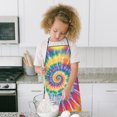 thumbnail image 4 of Colorful Rainbow Tie Dye Spiral Pattern Kids Aprons for Girls and Boys,Adjustable Neck Strap Toddler Aprons for Kids Cooking Baking, 4 of 6
