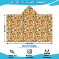 thumbnail image 2 of Cute Hedgehog Apple Mushroom Hooded Bath Towel，60"x35" for Ages 3 To 12 Kids, Quick Dry Lightweight Soft Microfiber Hood Beach Towel Cover Up for Kids, 2 of 7