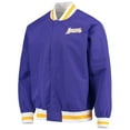 thumbnail image 2 of Men's Los Angeles Lakers Purple Mitchell & Ness Hardwood Classics 75th Anniversary Authentic Warmup Full-Snap Jacket, 2 of 4