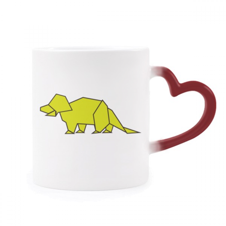 

Origa Dinosaur Herbivore Armor Heat Sensitive Mug Red Color Changing Stoneware Cup