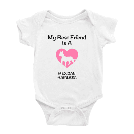 

My Best Friend is A Mexican Hairless Dog Funny Baby Romper 0-3 Months